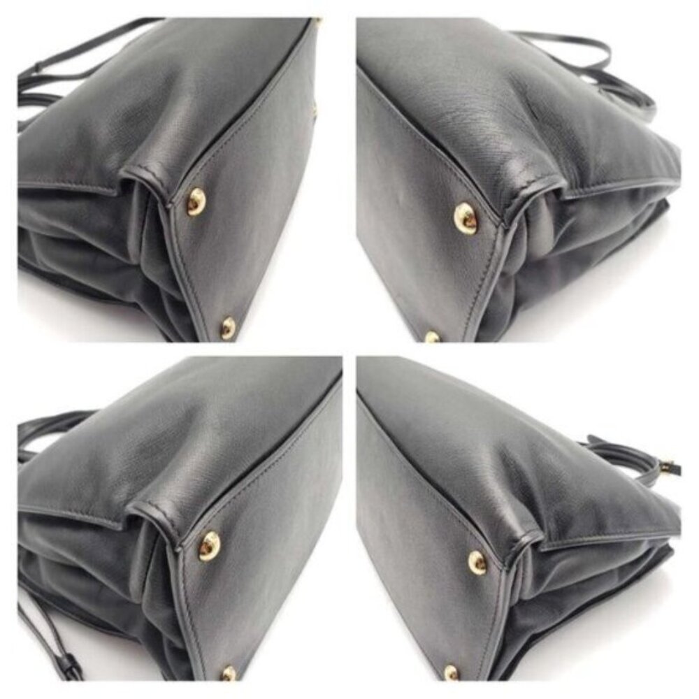 Prada Saffiano Triple Pocket Nero Black Shoulder Bag - Picture 9 of 16